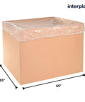 Pack Of 25 Clear Elastic Covers For 65 Inch Square Gaylord Boxes Built Tough To Lock Down Warehouse Stock Food Grade Plastic Stretch Shrouds Rock Solid Fit No Sweat Setup on a 65x65 inch box.