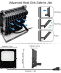 Waygor 600W Black Lights Outdoor - Commercial Black Light Flood Lights with UL Plug High Power 395nm UV Blacklight Floodlight with heat sink.