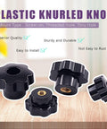 32Pcs Seven Star Through Hole Knob Set With M4 M6 M8 M10 Female Thread Clamping Knobs Grip Assortment Kit Black Plastic