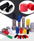 All Purpose Plastic Cap Thread Rubber Stopper Kit With Dope Decorative Covers And O Ring Assortment For Screws Rods Pipes Hangers Wires Fishing Gear DIY Projects And More, colored caps on bolts