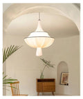 Nordic Retro Cloth E27 Pendant Lights for Living Dining Room Chandeliers Home Lighting Bedroom Hanging Light Fixtures,Art in a cozy interior setting