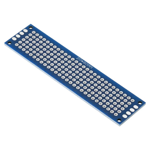 Double Sided FR4 PCB Board 8x2 Cm Blue 1.6 mm Thick 20 Pcs Perfboard Grid 2.54 mm For DIY Soldering Electronic Experiments Starter Kit