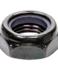 Heavy Duty Black Steel Nyloc Half Jam Lock Nuts Deliver Dead Sure Grip And Zero Loose Ends For One Half Inch Twenty Threads On Street Rigs And Trucks, close-up view.