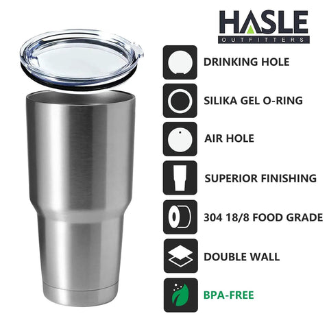 Hardcore 30oz Stainless Steel Tumbler Featuring Double Wall Vacuum Insulation That Keeps Your Drink Frosty Or Piping Hot Through Any Hustle A Tough Grab And Go Travel Coffee Mug Built To Handle Daily Grind With Matte Finish, showcasing the lid features.