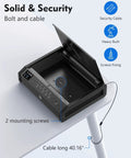 Biometric Pistol Safe With LCD Temperature Humidity Display, Quick Access Fingerprint Handgun Safe open on table