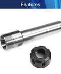 CNC Milling Extension Rod 25mm Shank ER25 Collet Holder Straight Chuck, 100mm Length, Precision Ground, 42CrMo Alloy in steel finish
