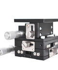 60 X 60mm XYZ 3 Axis Linear Stage with manual sliding table, aluminum alloy, for optical lab precision measurement, side view