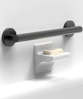Stainless Steel Designer Bath Grab Bar One And One Quarter Inch By 24 Inch Matte Black Heavy Duty ADA Compliant 500 LB Load Capacity Safe Grip For Shower And Tub.