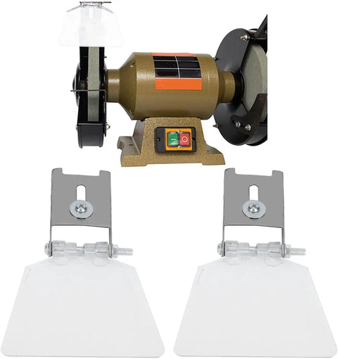 Two Pack Bench Grinder Eye Shields Replacement Kit For Most Bench Grinders, Plexiglass Guards, Fits 125 And 150 Models