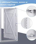 Built Tough 14 By 29 Inch White Polystyrene Drywall Access Panel Paintable Concealed Maintenance Door view showing smooth edges and installation details.