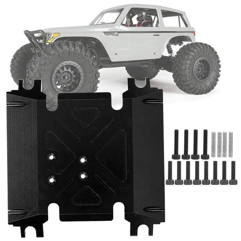 Axial Wraith Aluminum CNC Faceplate Replacement For 1 Tenth RC Car 90018 90048 with bolts and RC car in background