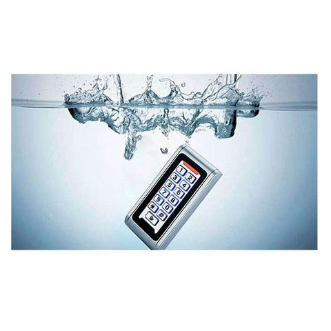 Waterproof Metal RFID PIN Code Door Security Access Control System Kit submerged in water, showcasing IP68 waterproof capability.
