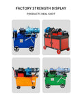 Heavy Duty Thread Rolling Machine For Steel Rods And Rebar Pro Grade Metal Thread Forming Equipment For Bolts And Steel Components Industrial Strength For Construction And Fabrication Projects in blue, red, orange, and green