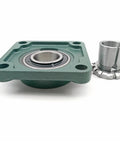 Solid Cast Iron Mounted Bearing Unit Fits Kf207 Uk207 H2307 F207 Four Bolt Flange For Heavy Machinery Demanding Peak Performance With Smooth Ride Where Reliability Is King Without Letting You Down Through Heavy Duty Task All The Time. green cast iron four-bolt flange mounted bearing unit with adapter sleeve