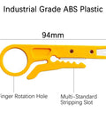 Mini Wire Stripper 3 Pack for Network Cable, RJ45 Cat5 Cat6 Punch Down Cutter, yellow tool with finger hole and stripping slots