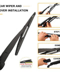 Installation steps for Badass Off Road Rear Wiper Arm And Blade Kit For Jeep Wrangler JK 2007 2017 with clear instructions.