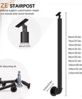 Bulletproof Outdoor Step Side Mounted Railings Featuring Tough As Nails Wrought Iron Garden Guardrail Posts For Secure Deck Balusters and sleek stairway columns with adjustable height