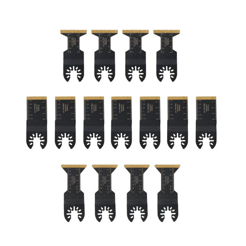15 Piece Metal Cutting Oscillating Saw Blades Kit For Universal Multitools Heavy Duty All Purpose Blade Set layout