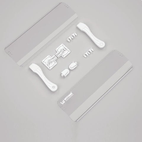 Components of Adjustable AC Air Deflector Extends From 24 To 43 Inches 360 Degree Rotatable Crystal Clear Transparent Design