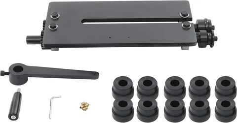 Manual Bead Roller Kit With 6 Changeable Dies for Sheet Metal Beading and Flaring, showing roller frame, crank, and dies set