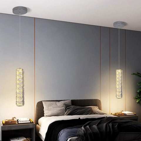 Crystal Ceiling Light With Remote 3 Color Dimmable Modern Flush Mount LED Fixture in bedroom setting