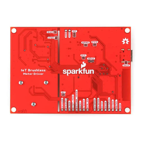 Top view of IoT Brushless Motor Driver With ESP32 And TMC6300 Three Phase Control circuit board.