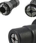 Three quarter inch collets for Shop Ready 16 Piece Pneumatic Air Die Grinder Kit on white background.