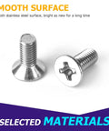 16Pc Stainless Steel Car Brake Disc Rotor Screws Kit For Front And Rear Rotors Retaining Bolts, smooth surface detail