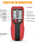 Studs Finders and Metal Detector Wall Scanner for Home Use with LCD Display showing mode indicators and functions.