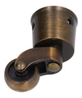 Bulletproof Round Cup Casters Swivel Wheels Dead Smooth Glide Heavy Duty Zinc Alloy Furniture Base Matte Brushed Surface Vintage Vibes For Sofa Piano Quick Swap close-up view of bronze caster with wheel design