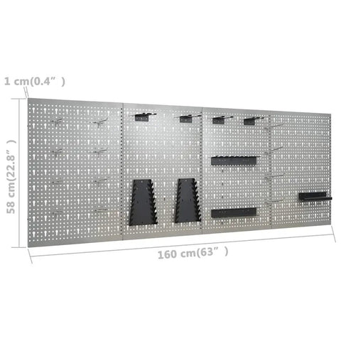 Heavy Hitter 63 Inch Garage Workstation featuring four perforated wall panels for tool organization and storage.