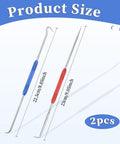 Hella Tough Dual End Metal Scribe Set With Straight Hook And Angled Picks, 230mm grip for machinists, 2 pieces.