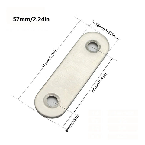 5 Pack Stainless Steel Straight Flat Corner Brace Bracket Mending Repair Plates Fixing Connector Furniture Fittings 95mm