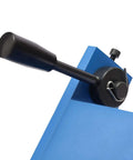 Close-up of handle on Heavy Duty 24 Inch Pan And Box Sheet Metal Brake With Removable Fingers for precise bends and DIY metalworking.
