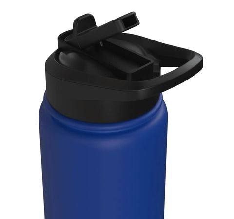 Close-up of Waterboy Hydration Crew Stainless Steel Insulated Water Bottle Built For Dual Wall Protection Keeps Drinks Hot Or Cold Leak Proof Flip Lid BPA Free Dishwasher Safe Your Go To Hydration Buddy On The Field