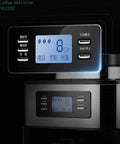 No Sweat Fully Automatic Bean To Cup Coffee Maker Featuring A Built In Grinder Smart Permanent Filter close up control panel