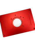 Universal Aluminum Router Table Insert Plate 200X300Mm 8Mm Thick With Protective Cover top view showing precision holes and smooth surface.