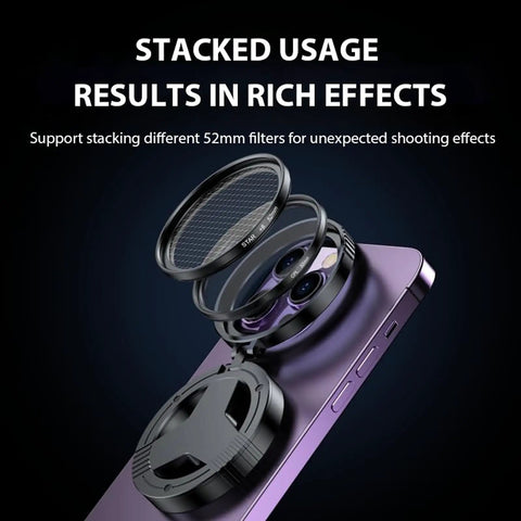 Stacked Magnetic CPL Filter For iPhone With Quick Mount 52mm Polarizing Phone Lens For iPhone 12 To 17 Anti Glare Setup