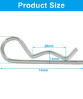 Product dimensions of 20 Piece Zinc Plated Cotter Pins Set M3.5 X 75mm For Trailer Hitch Clips R Clips Hairpin Pins Spring Fasteners