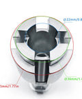Top view of Tub Drain Remover Wrench Dual Ended Zinc Alloy Tool For Bathroom showing inner measurements, rust resistant design.