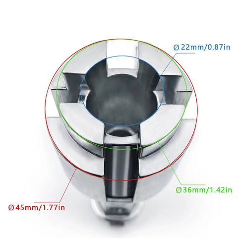 Top view of Tub Drain Remover Wrench Dual Ended Zinc Alloy Tool For Bathroom showing inner measurements, rust resistant design.