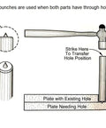 Illustration of 28 Piece Transfer Punch Set For Precise Hole Layout And Transfer, Ranging From 3/32 To 1/2 Inch By 64ths And 17/32 Inch