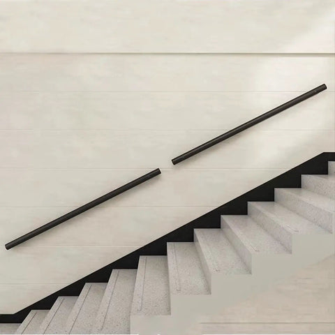 Slick Black Stainless Steel Railing Indoor And Outdoor Heavy Duty Wall Guardrail With Built Tough Foot Support For Stairs And Decks Corrosion Resistant