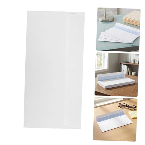 White Self Sealing Envelopes 100 Pack With Peel And Seal Flap For Biz Mail And Legal Documents Great For Office Supplies Receipts And Everyday Mailing Release Paper Inside.