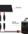 Heavy Duty Xt60i Solar Cable For Portable Power Stations 12 Awg 5 Ft Dc Extension Wire showing solar panel connection to generator.