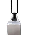 Rock Solid Curved Gondola Shelf Magnetic Sign Holder For Retail Store Aisles And Department Walkway Section Marker with dual arms shown from front angle.