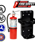 Tough As Nails 2 Pack 5 LB ABC Fire Extinguisher with heavy duty wall bracket, showing instructions and UL certification.
