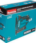Cordless 18V LXT 23 Gauge Pin Nailer Pro Grade packaging showing tool and features on box