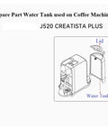Diagram of Water Reservoir Replacement Tank With Lid For Creatista Plus J520 Coffee Machine Spare Part Water Tank Cover