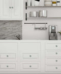 White kitchen drawers with 12 Pack Crystal Clear Glass Cabinet Knobs With Screws Square Pulls For Dresser Drawers And Wardrobe.